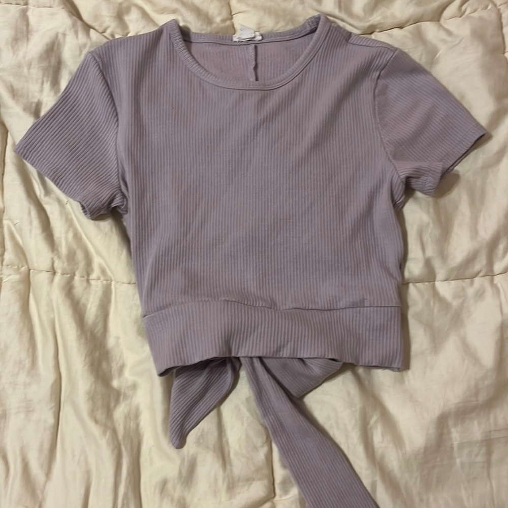 Garage Purple Tie Back Top